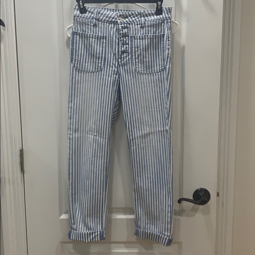 Anthropologie High Waister Striped Pants